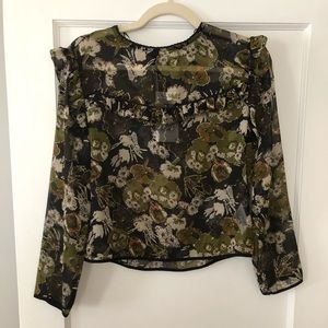Zara shirt with ruffle